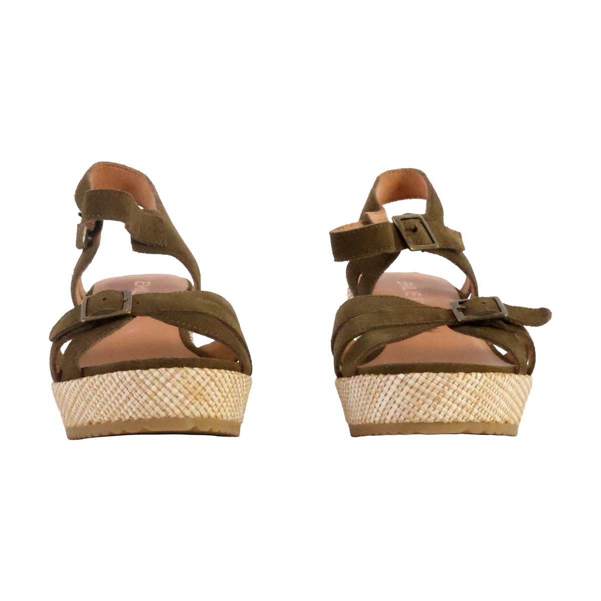 Sandale Compensée Cuir Esabel kaki, EMILIE KARSTON