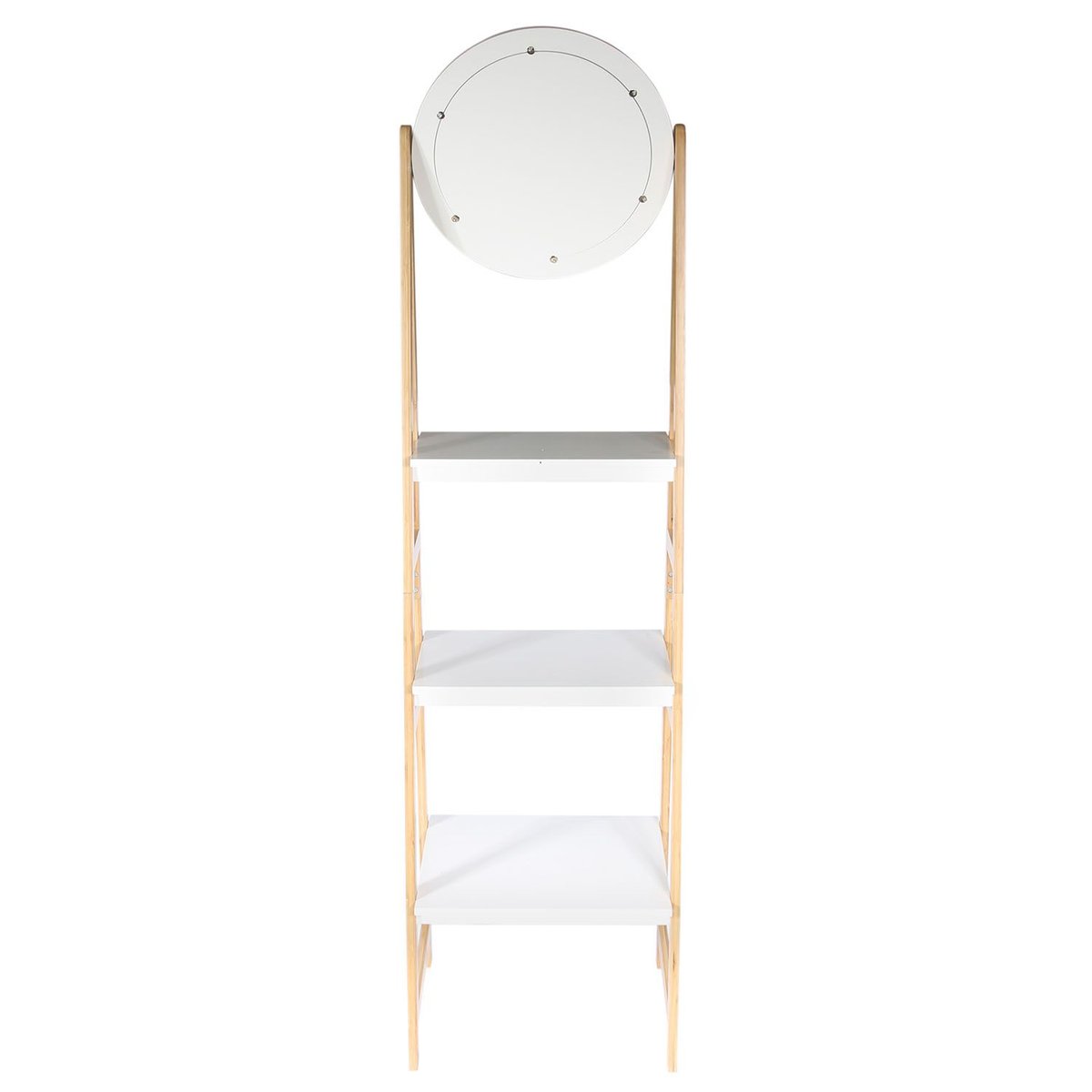 Etagère de salle de bain 3 niveaux avec miroir COPENHAGUE blanc, THE HOME DECO FACTORY