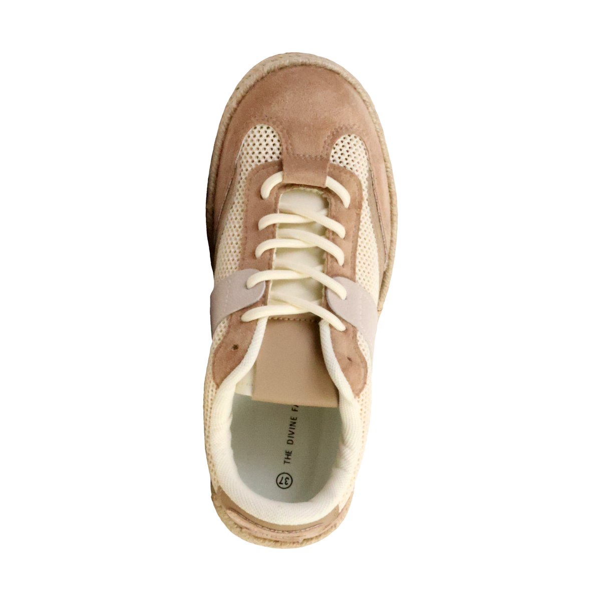 Basket à Lacets beige, THE DIVINE FACTORY
