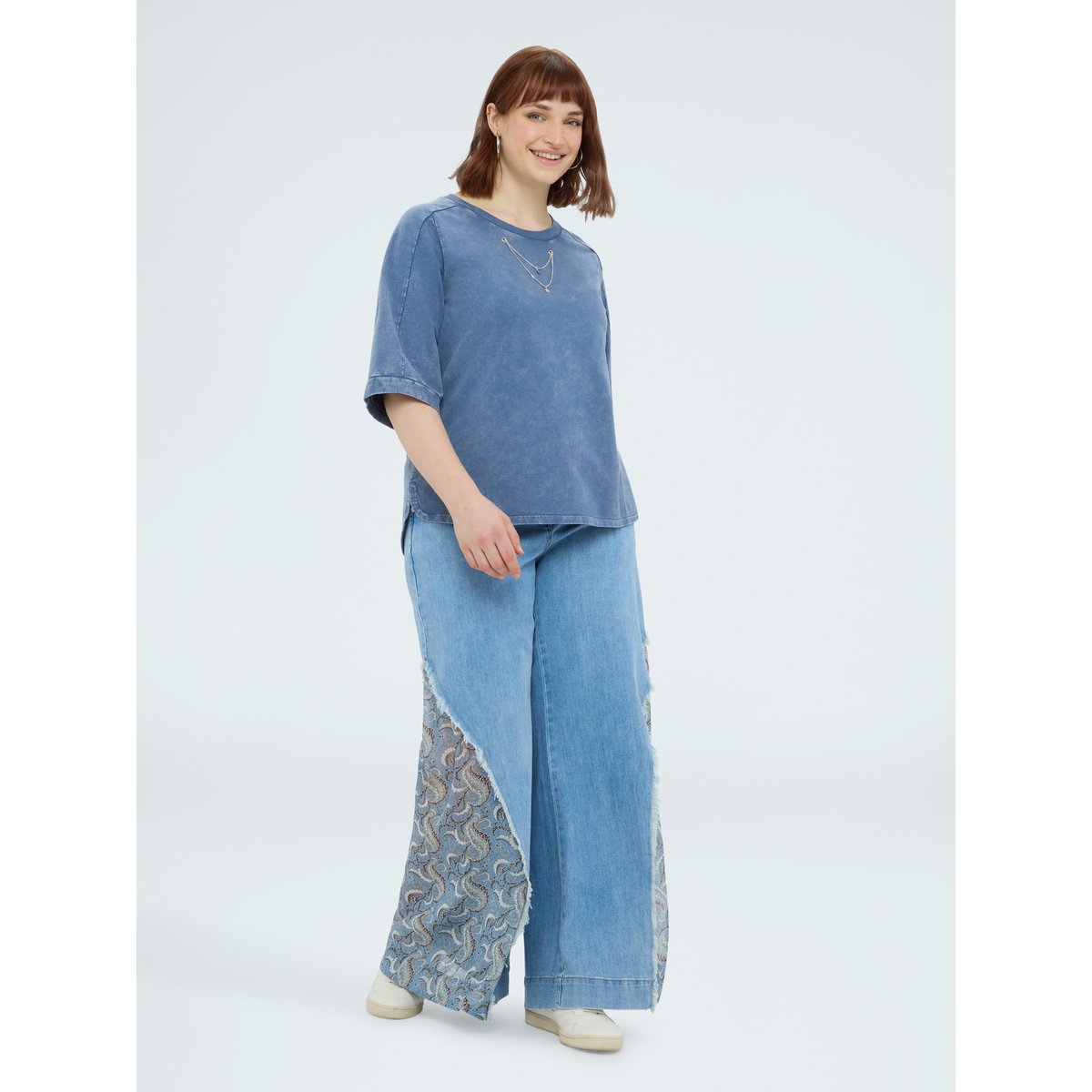Sweat-shirt avec chaînettes décoratives bleu, FIORELLA RUBINO