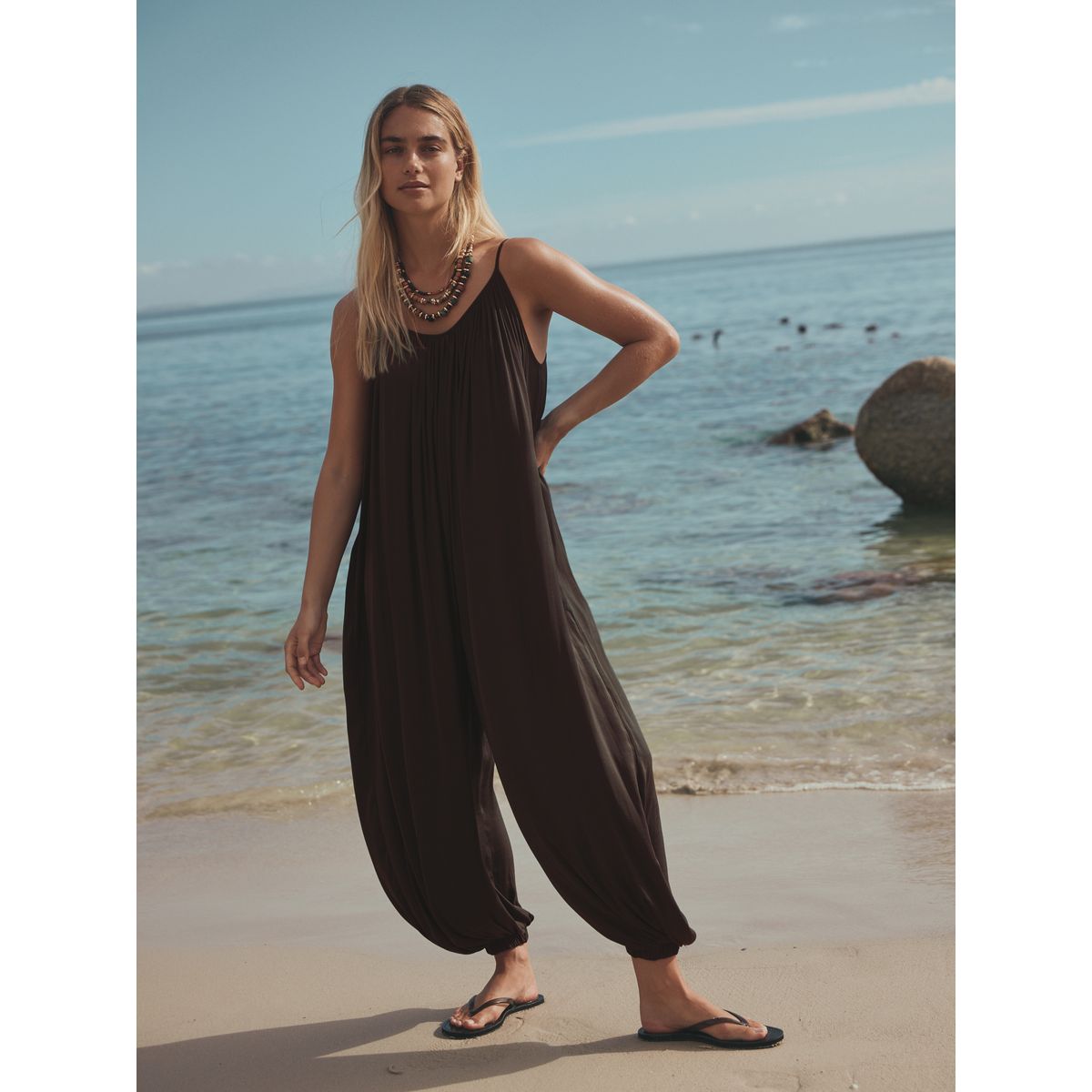 Combi-pantalon à effet bouffant marron chocolat, NEXT