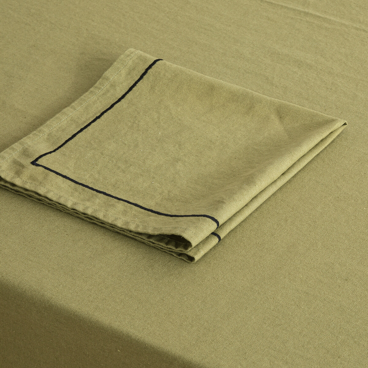 Lot de 4 serviettes de table en lin et coton lavé MÉTIS BOURDON vert pesto, LA REDOUTE INTERIEURS