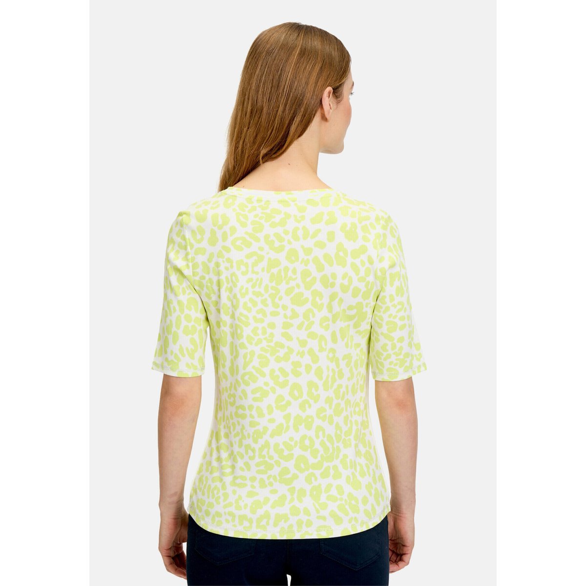 T-shirt basique de texture côtelée cream/green, BETTY BARCLAY