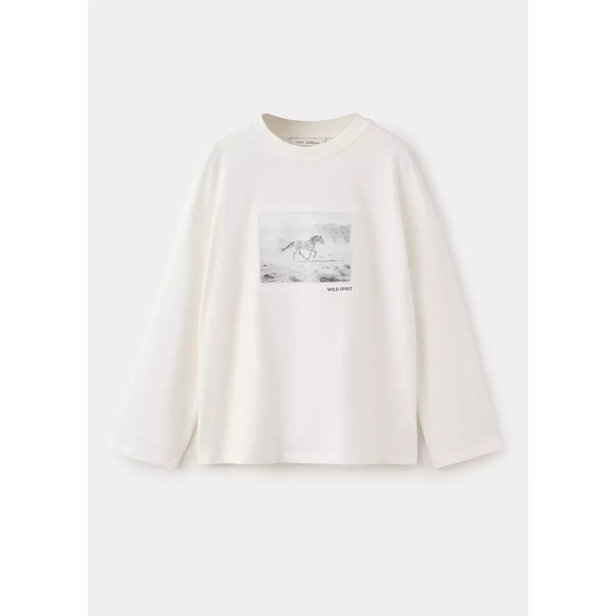 T-shirt oversize imprimé blanc cassé, MANGO KIDS