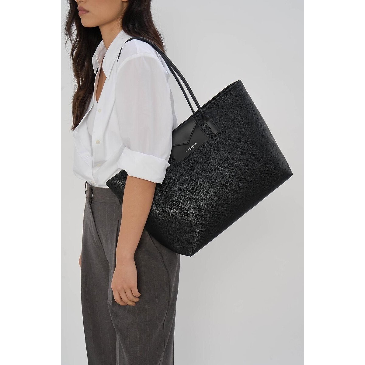 Sac cabas porté épaule zippé, MAYA DOUBLE KBA noir, LANCASTER