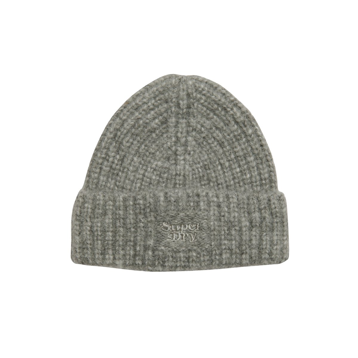 Bonnet en maille côtelée gris chiné, SUPERDRY