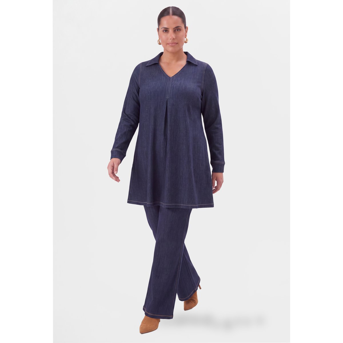 Tunique avec manches longues indigo, YOEK