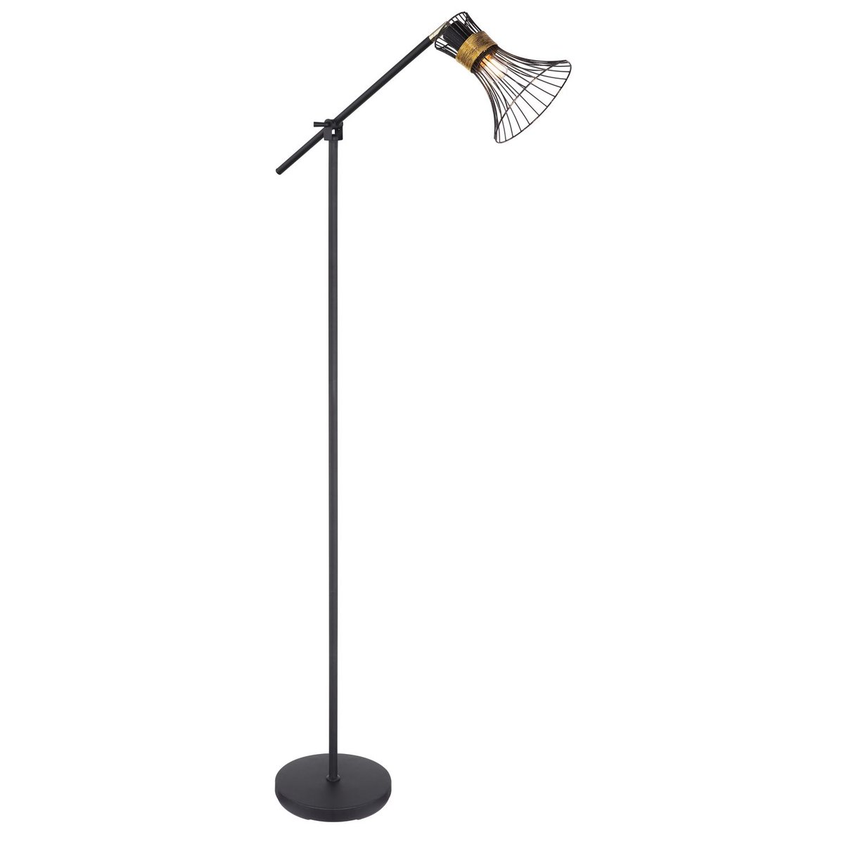 Lampadaire orientable en métal design vintage PURRA noir, GLOBO LIGHTING