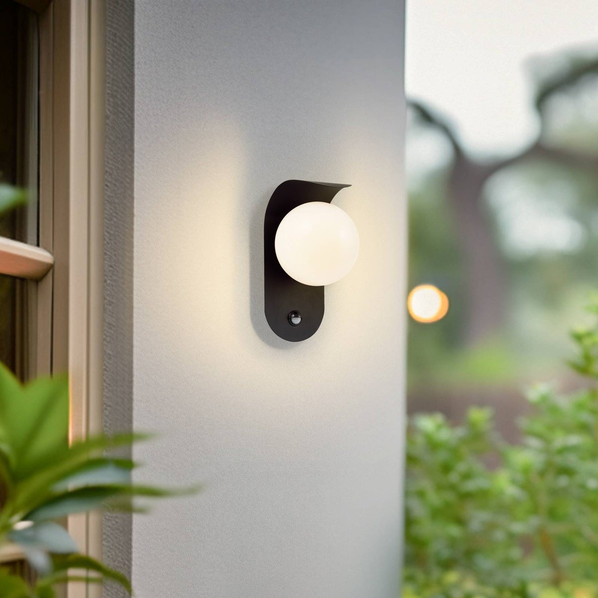 Applique extérieure en aluminium moderneLED noir, blanc, LINDBY
