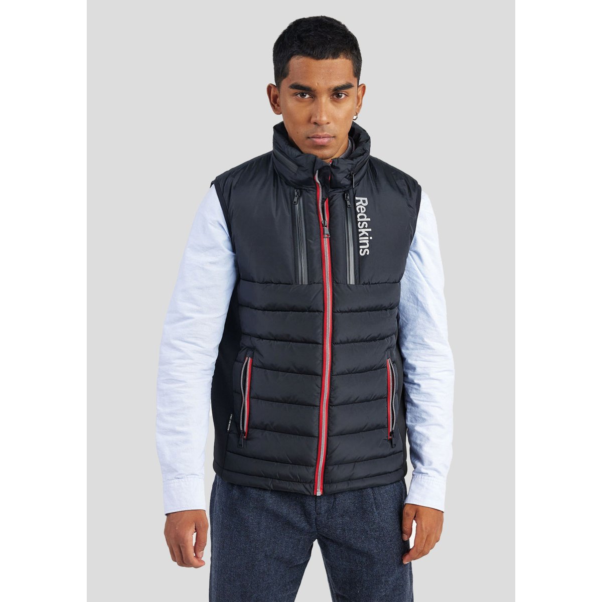 Doudoune col capuche zippé sans manche DEVON SWELL black/black, REDSKINS