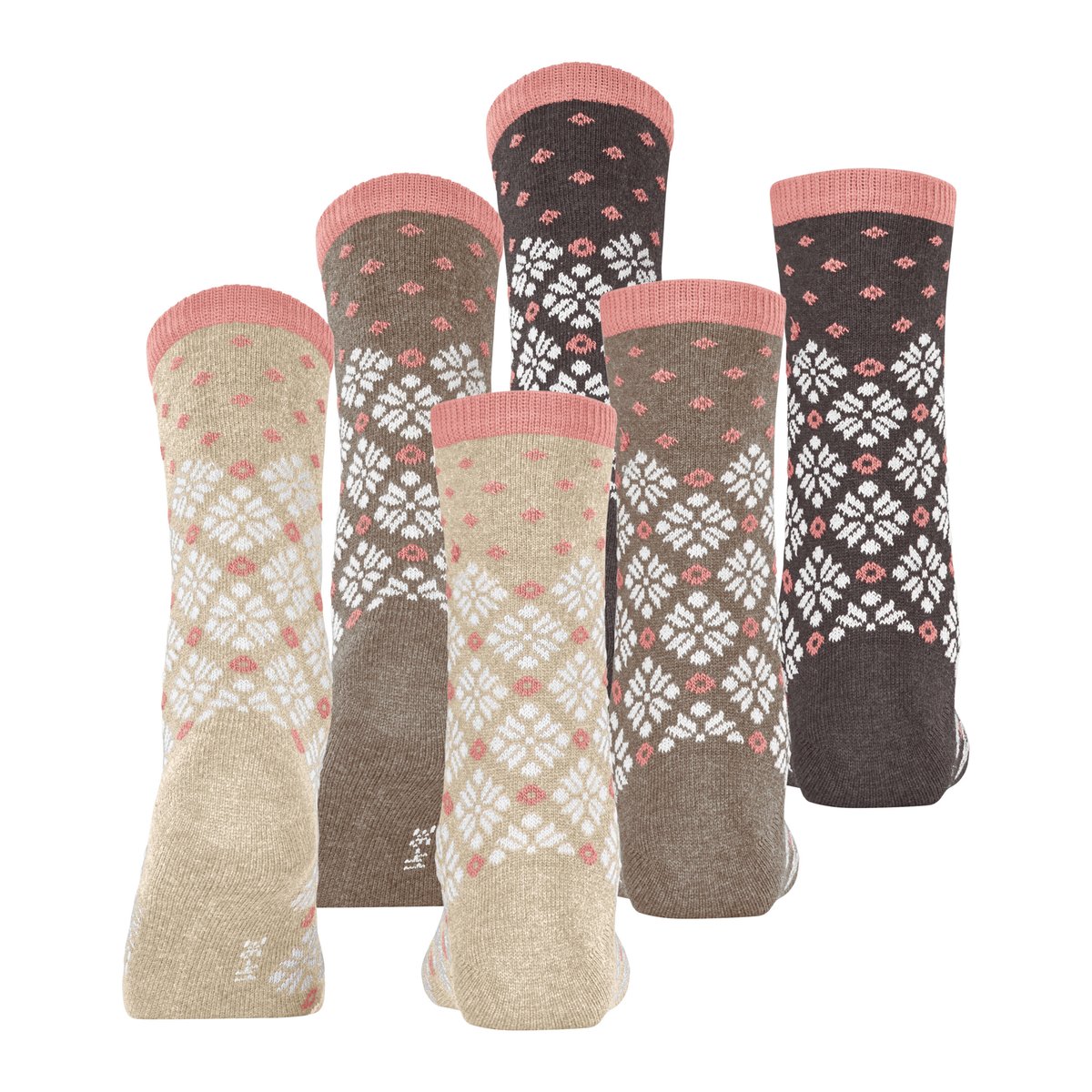 Chaussettes Norwegian 3-Pack Opaque multicolore mix avec motif, ESPRIT