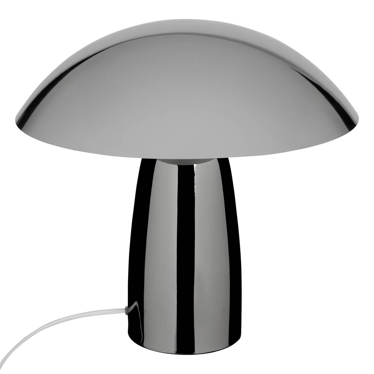 Lampe à poser en acier 2 douilles OMIA argent, ATMOSPHERA