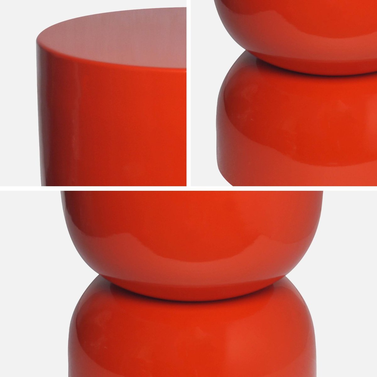 Table d'appoint, bout de canapé, table de chevet métal effet glossy Ø32 x H42cm MADI orange, SWEEEK