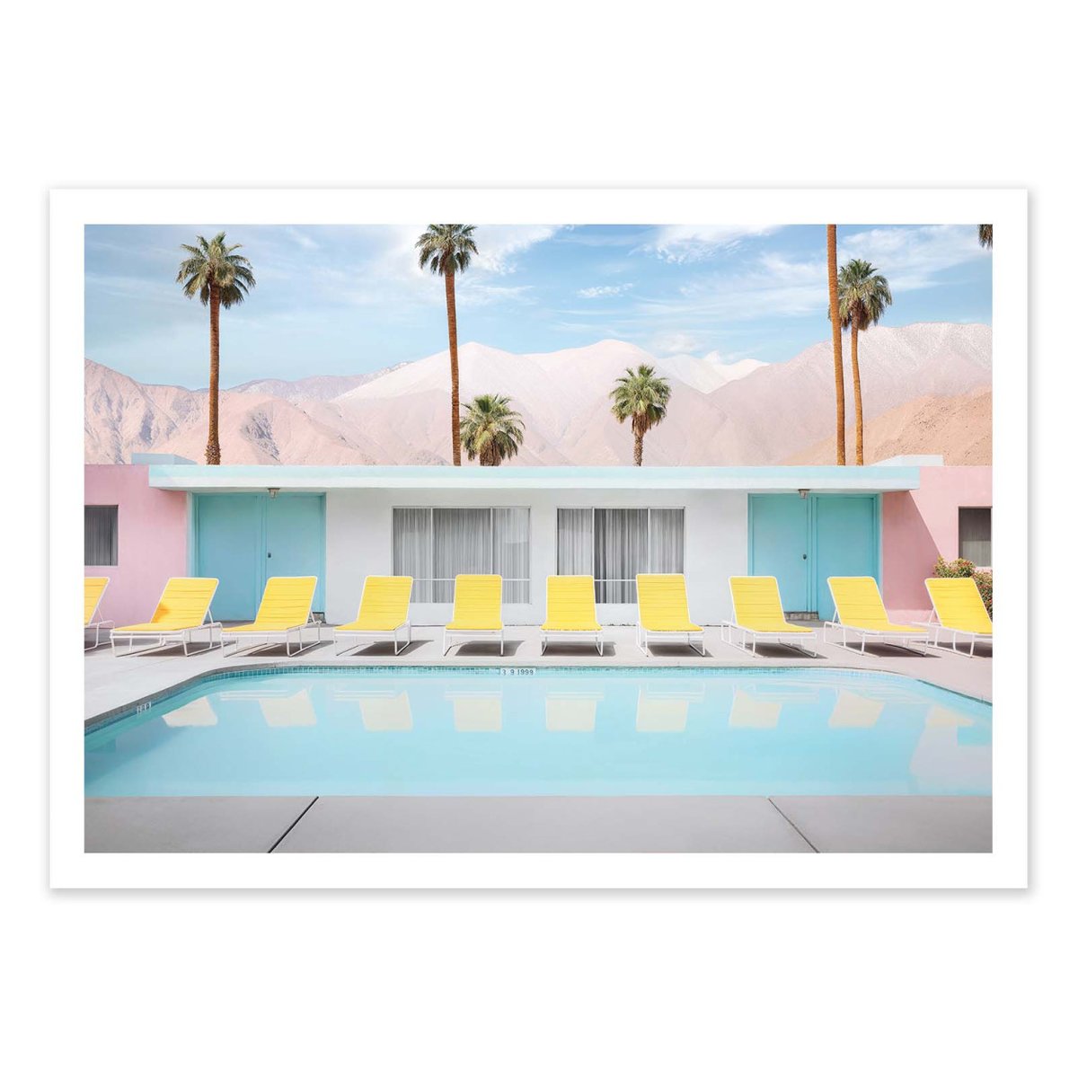 Affiche d'art - Palm Springs Pool day - Philippe Hugonnard couleur unique, WALL EDITIONS