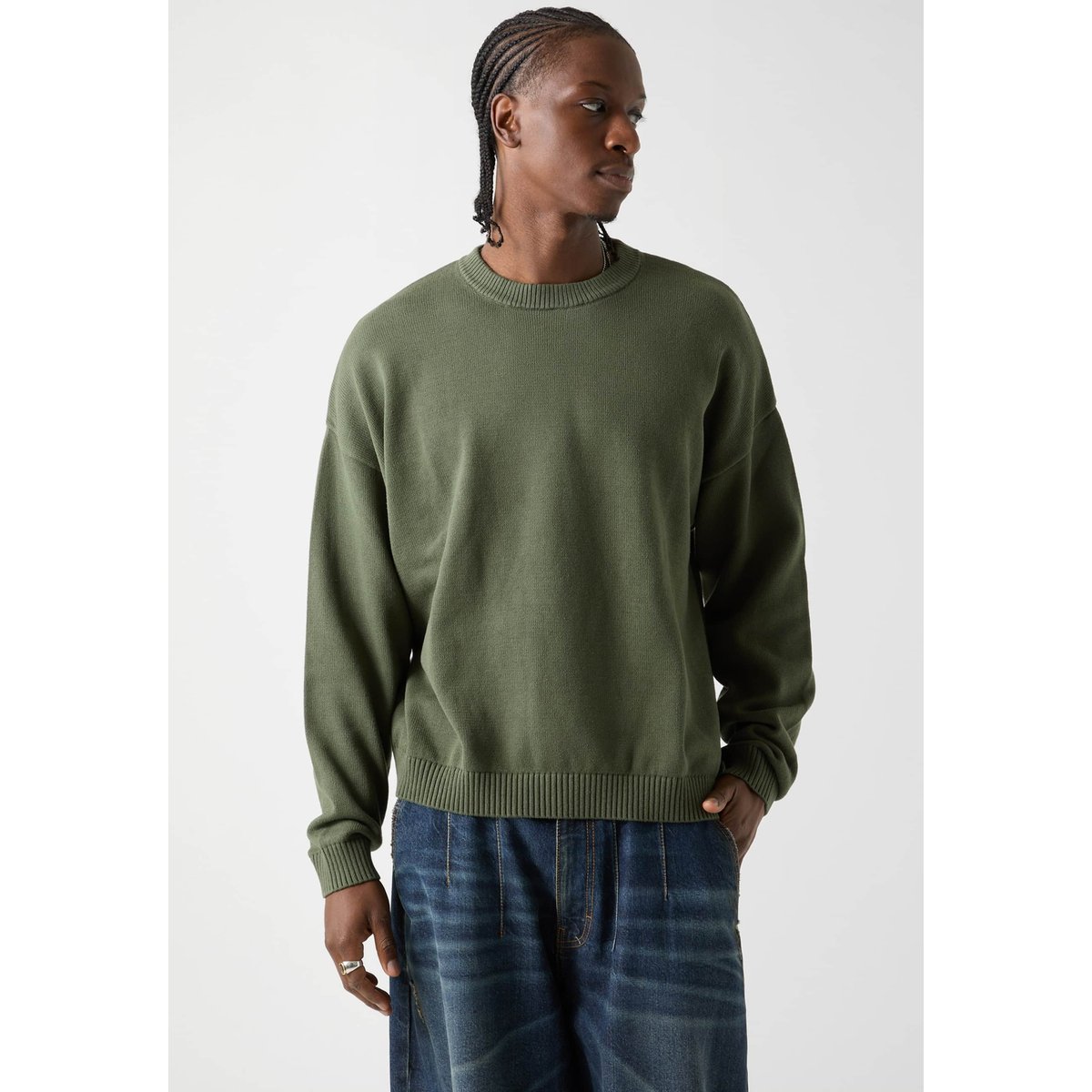 Pull Jacquard vert foncé, GUESS