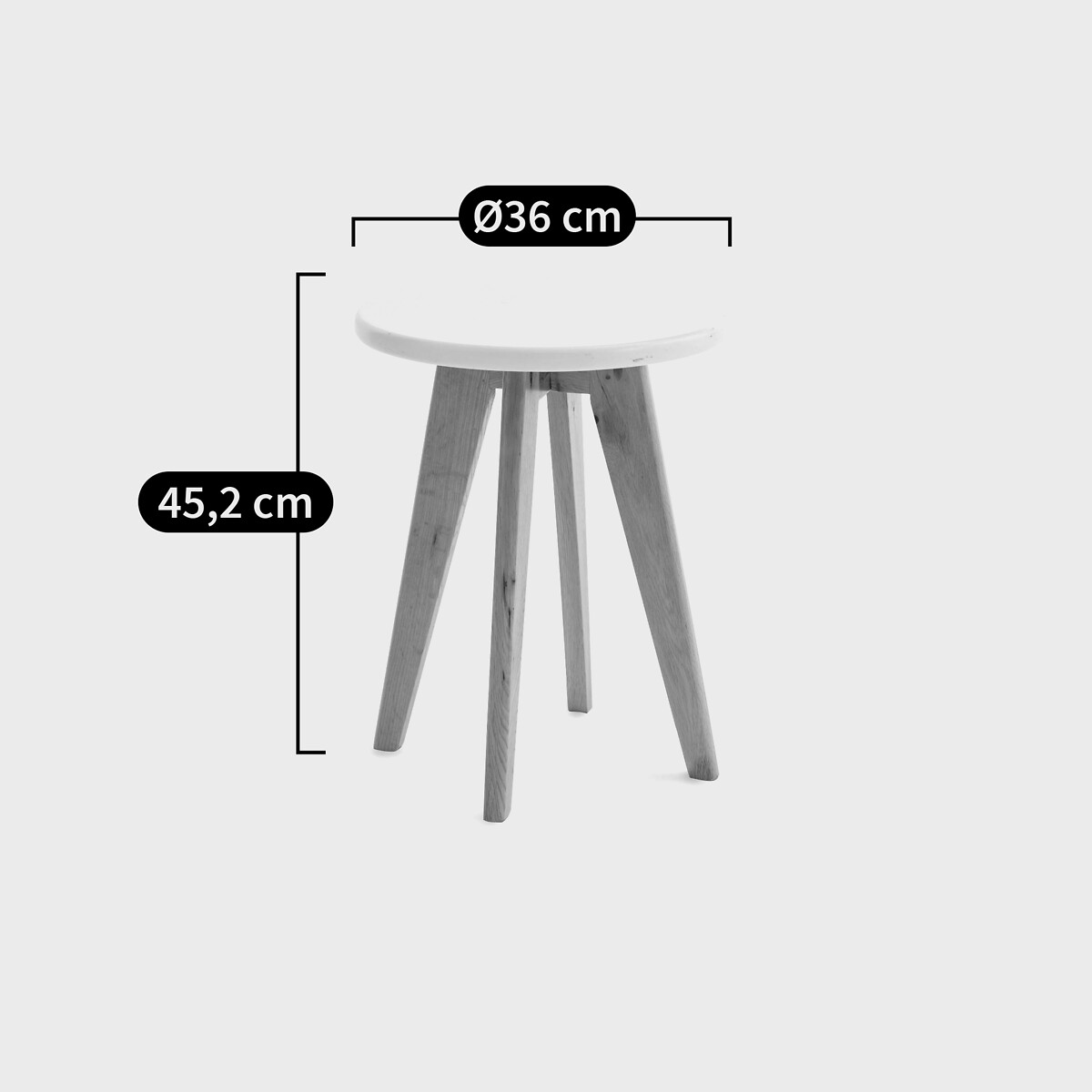 Tabouret Sabil blanc/naturel, LA REDOUTE INTERIEURS
