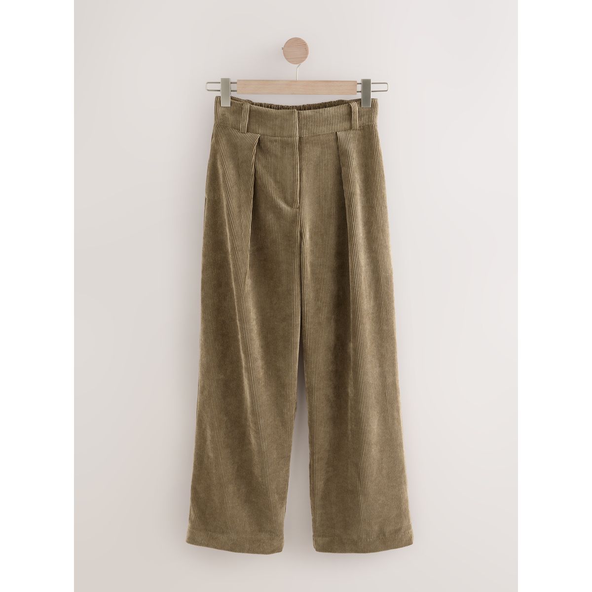 Pantalon large en velours côtelé vert kaki, NEXT