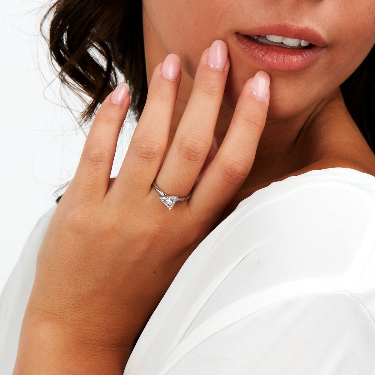 Bague en Acier, Zircons, Cristal TRILLIANT argent, MORELLATO