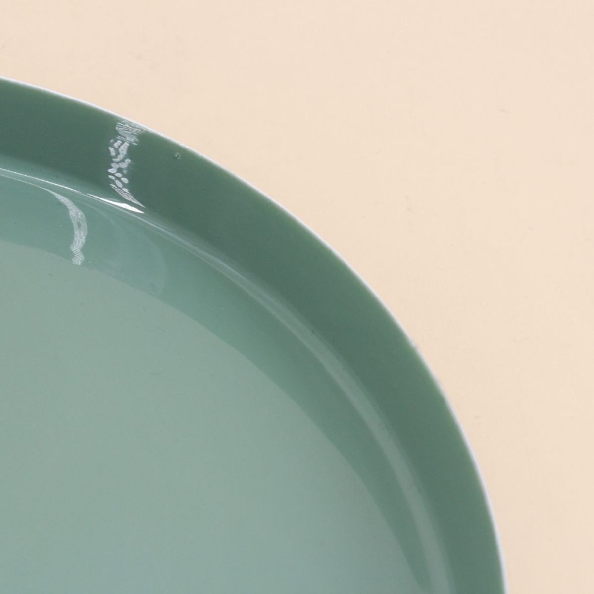 Plateau rond vert, doré 25cm vert, ORNAMI