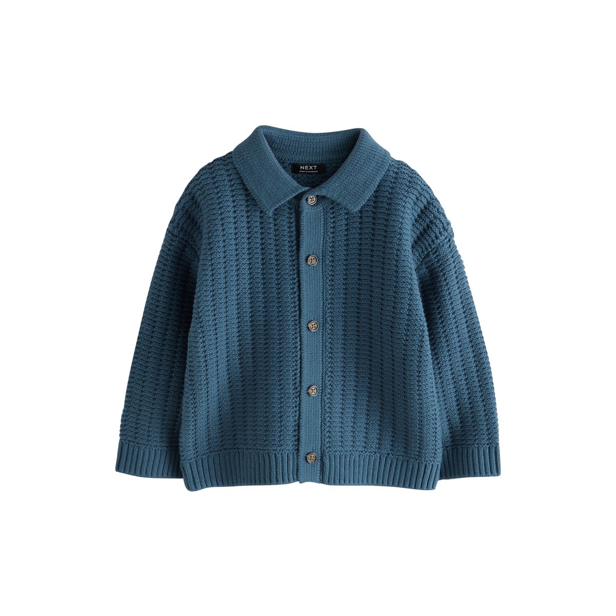 Polo boutonné en maille bleu sarcelle, NEXT