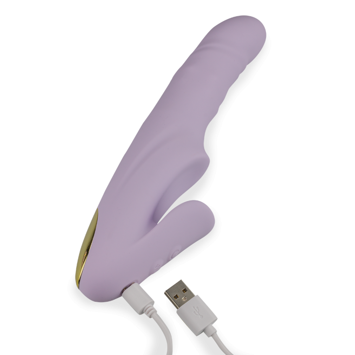Vibromasseur puissant rabbit avec stimulateur sans contact amovible Unattached lilas, LOVE AND VIBES