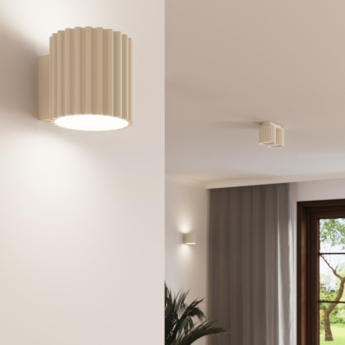 Plafonnier Aluminium Beige GU10 1 Aura beige, EDEN