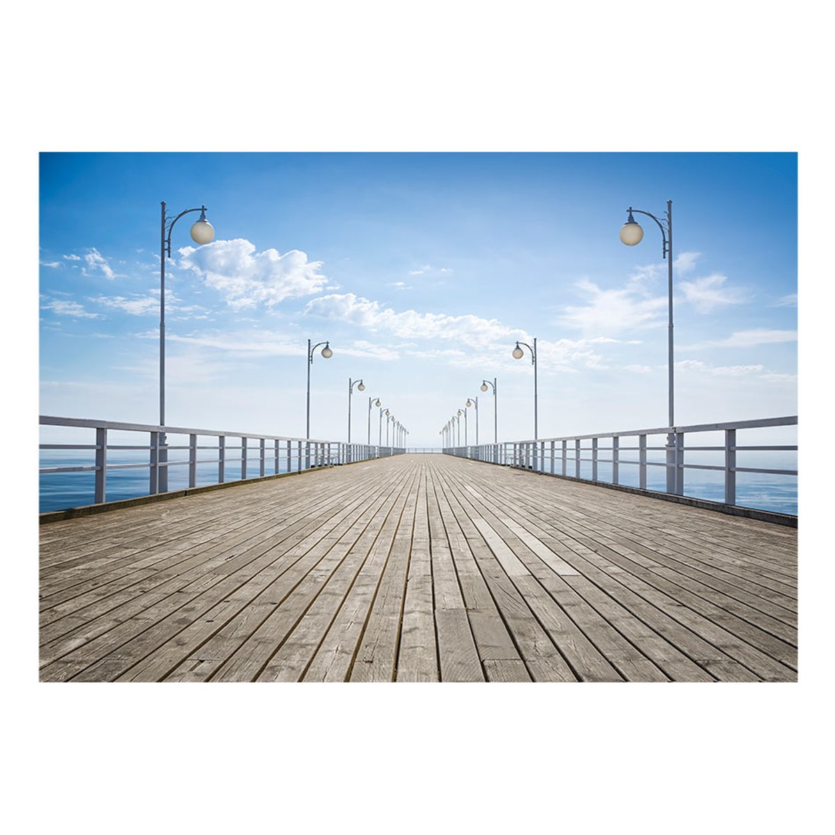 Papier peint intissé panoramique Paysage Sur la jetée bleu, EDEN