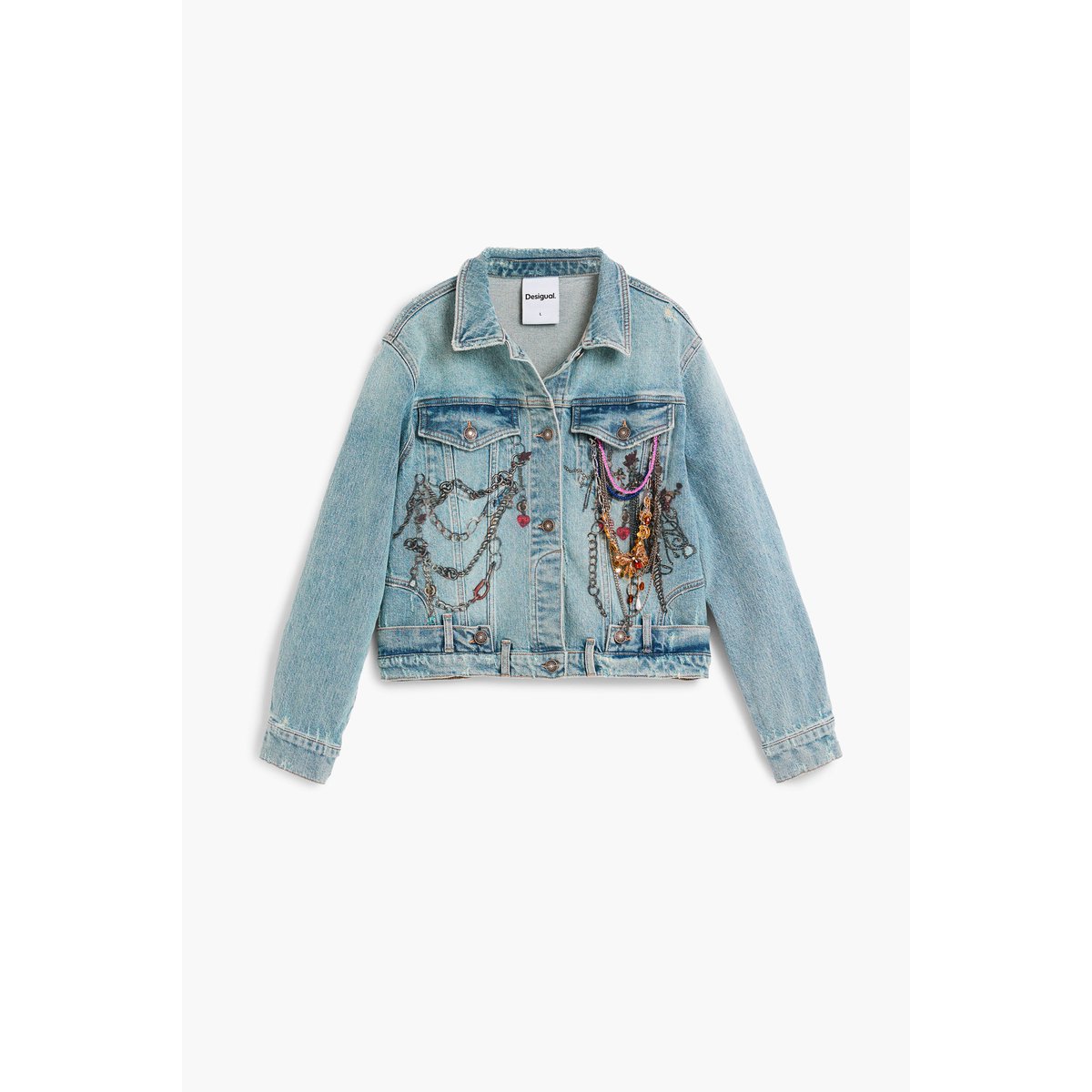 Veste en denim imprimée bleu clair, DESIGUAL