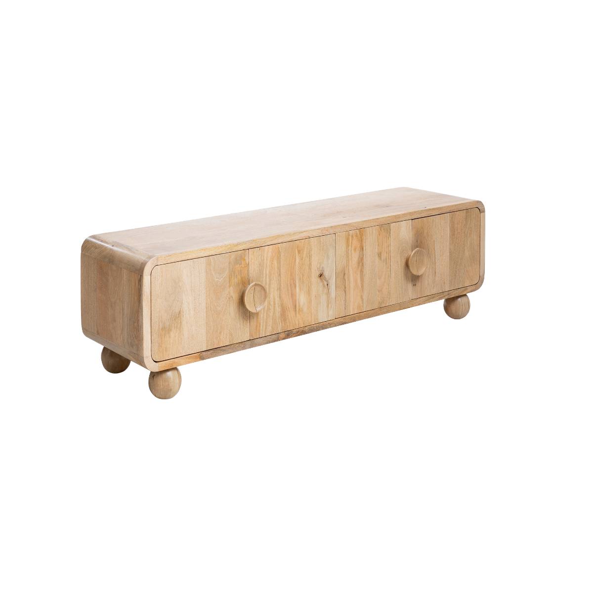 Meuble TV en bois de manguier HORTA bois clair, MADE IN MEUBLES
