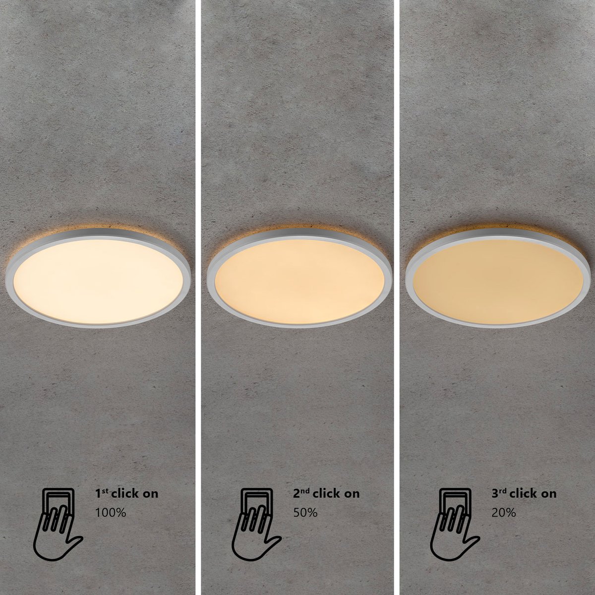 Plafonnier LED intégrée 2700K |Gradation Moodmaker™ à 3 réglages en plastique, OJA 60 blanc, NORDLUX