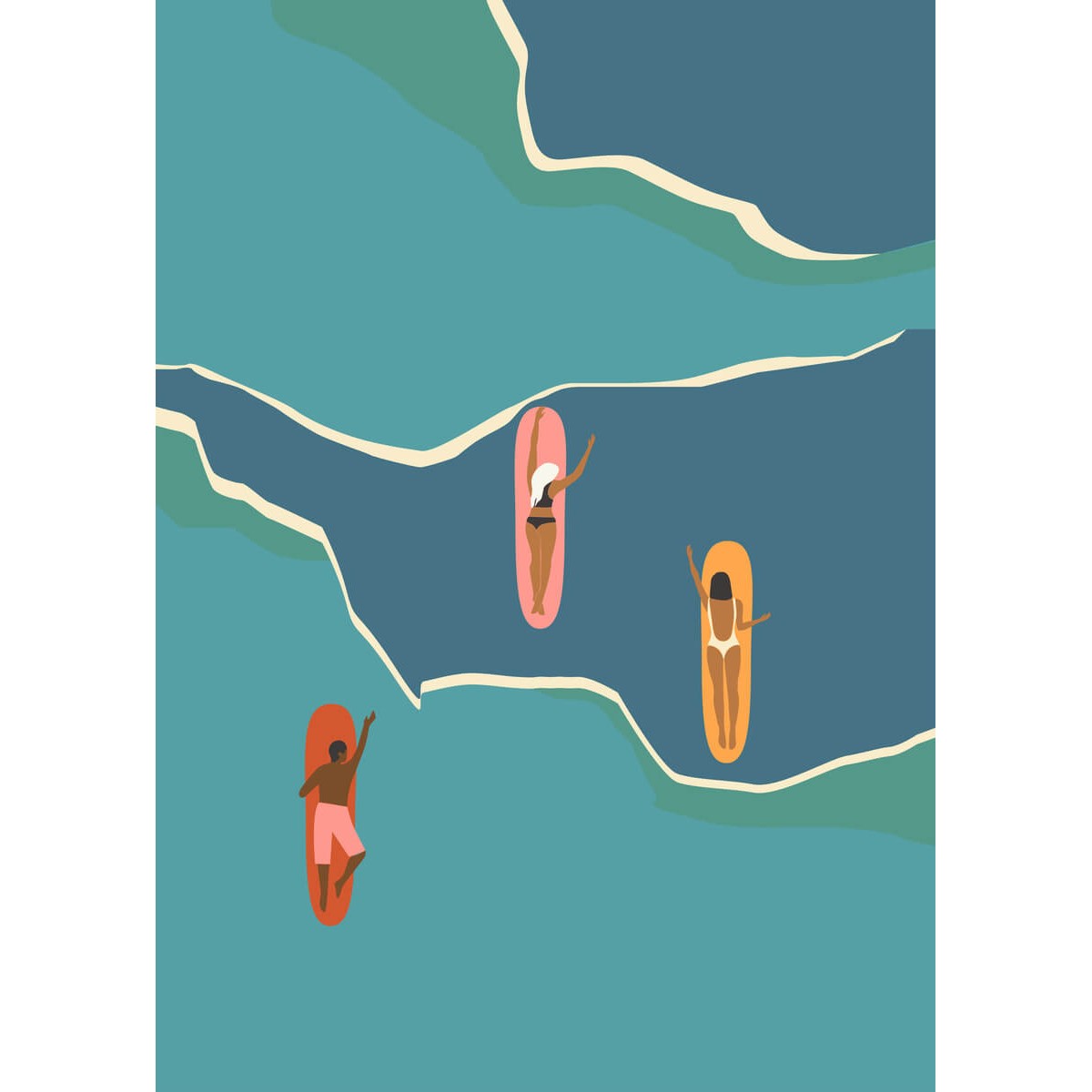 Tableau Mural Surf ILLUSTRATION tableau en verre synthétique, CEANOTHE