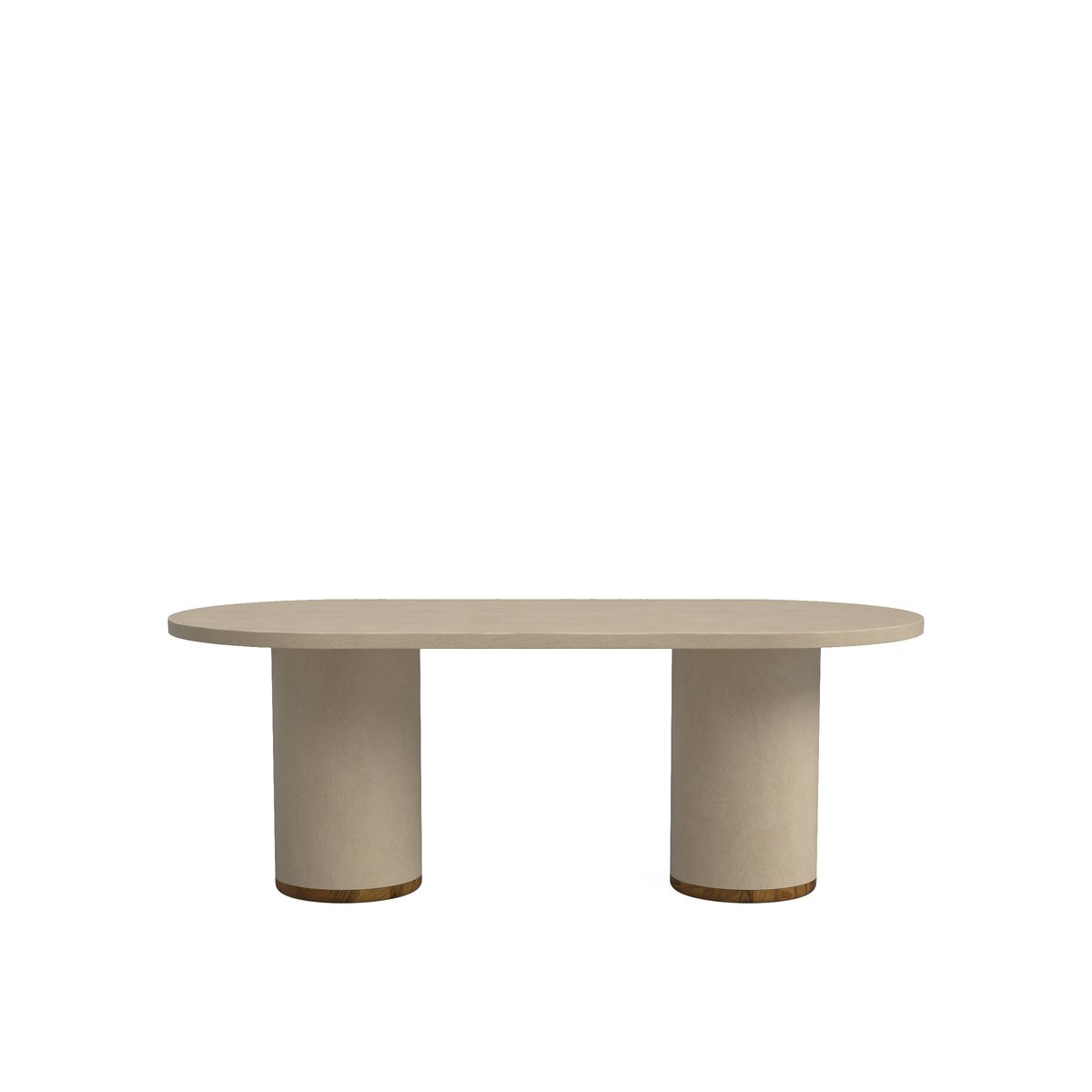 Table à manger en microciment blanc cassé 200 cm - DALIA sable, HANNUN