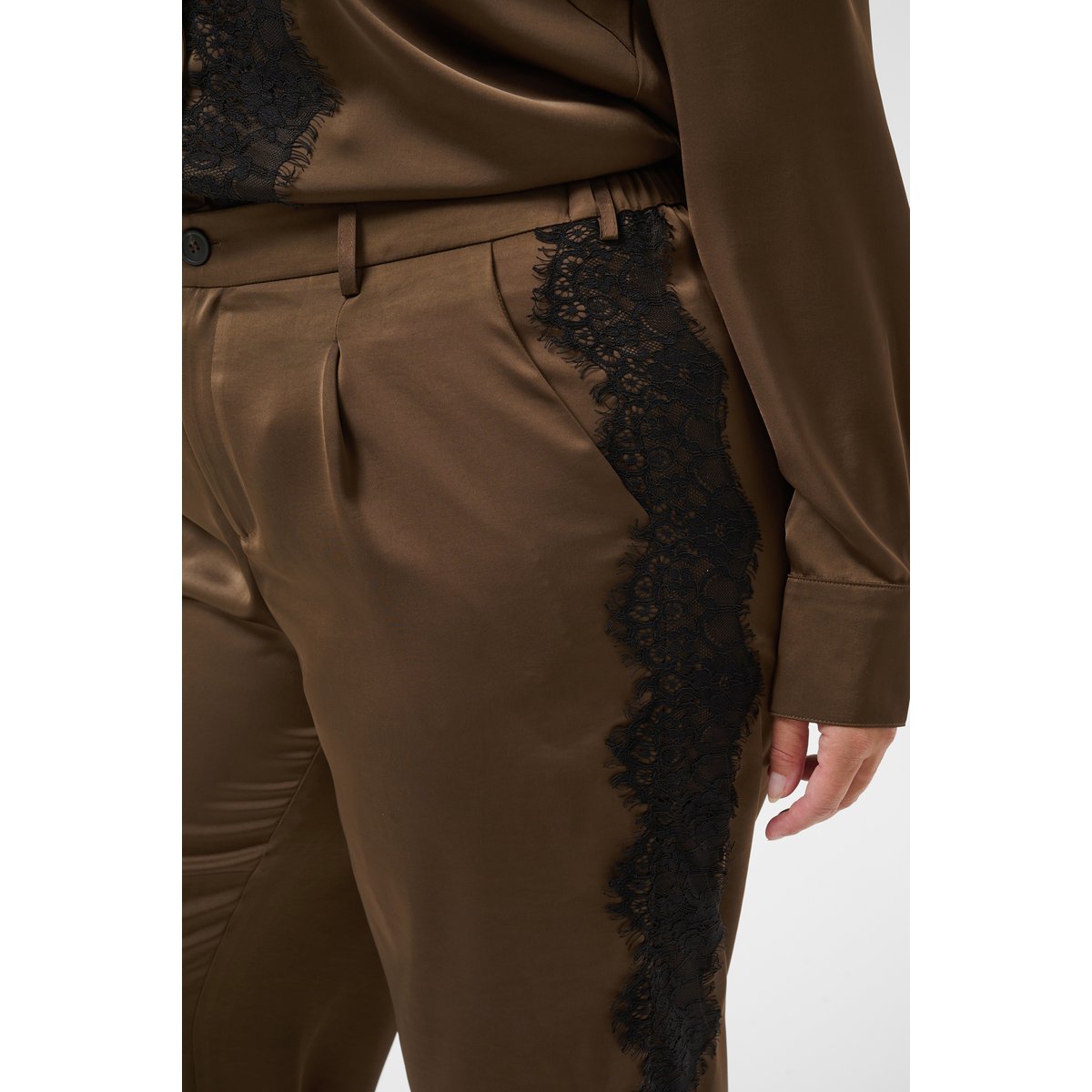 Pantalon casual marron seal brown, KAFFE CURVE