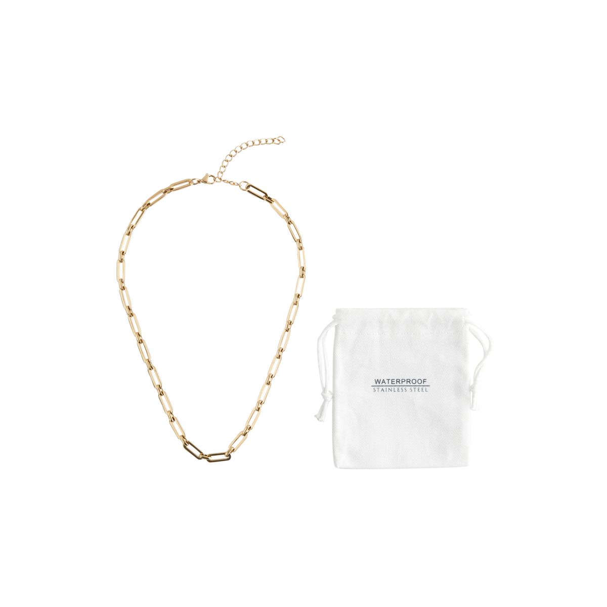 Collier chaîne en acier inoxydable doré, NEXT