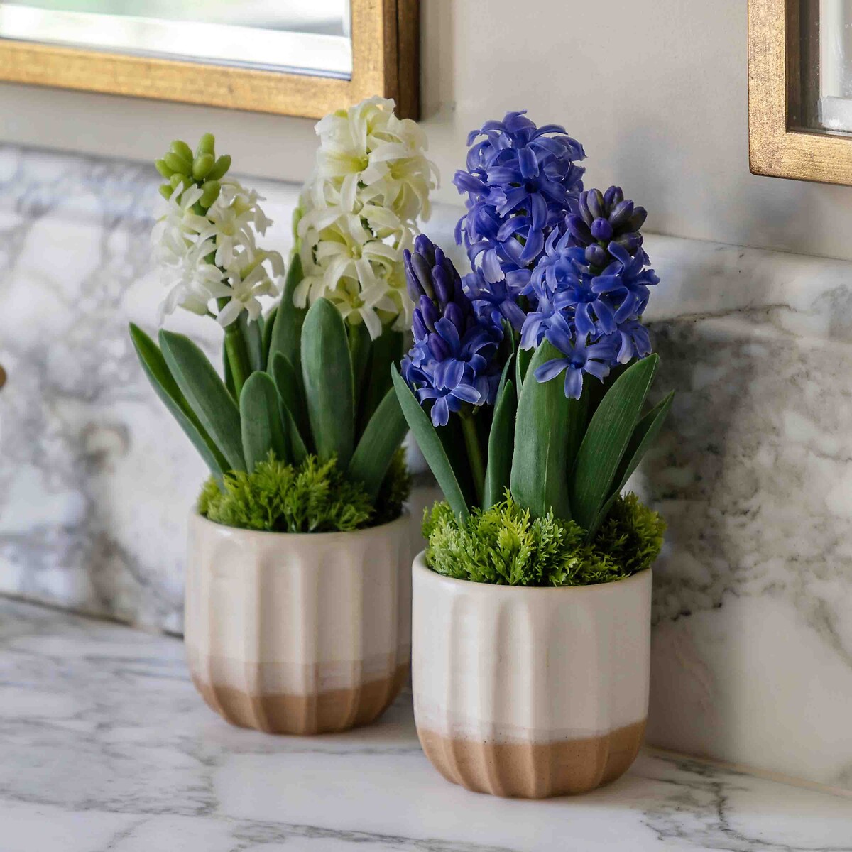 Set of 2 Purple Spring Hydrangea in Ceramic Pots purple, ÉDITÉ