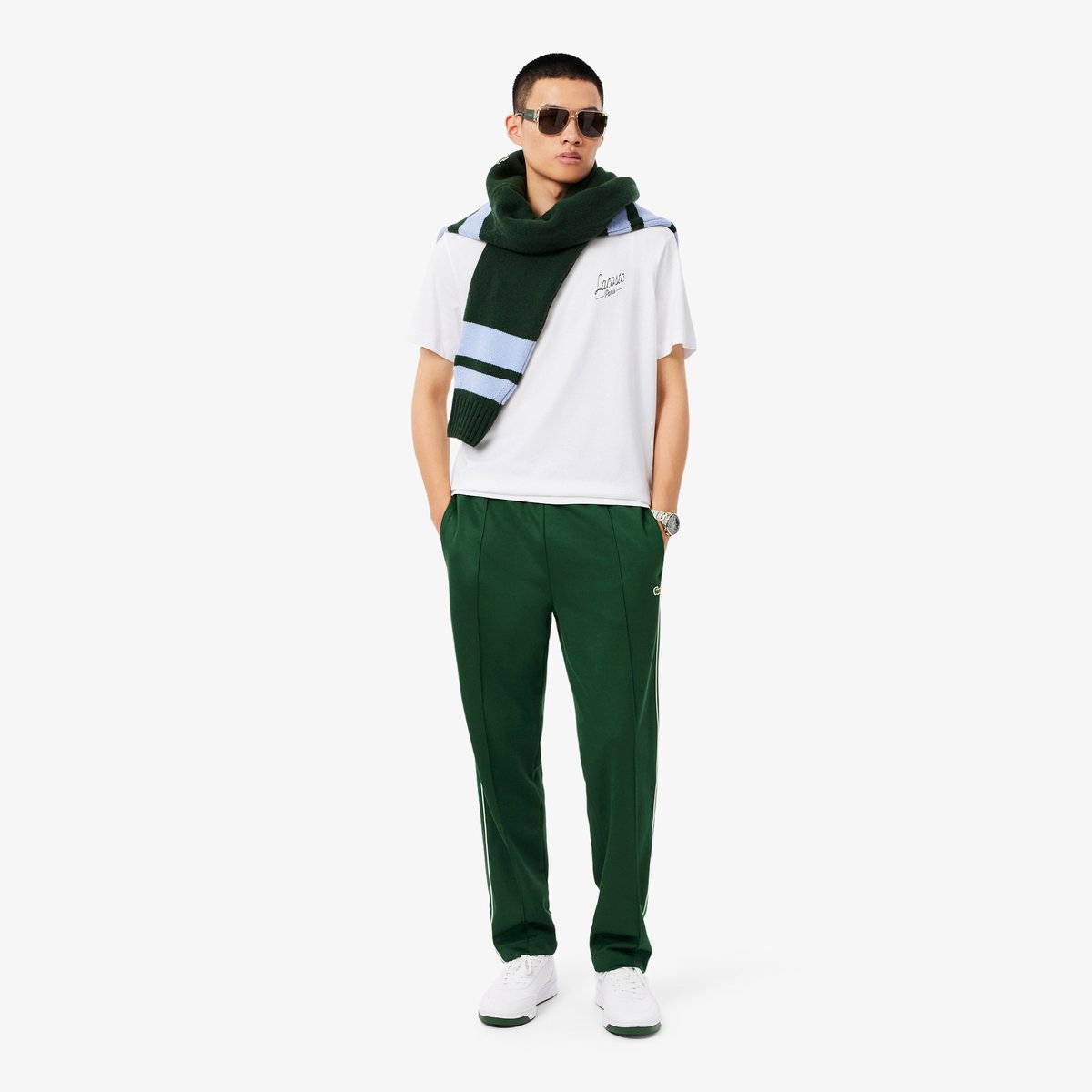 T-shirt jersey imprimé blanc-001, LACOSTE