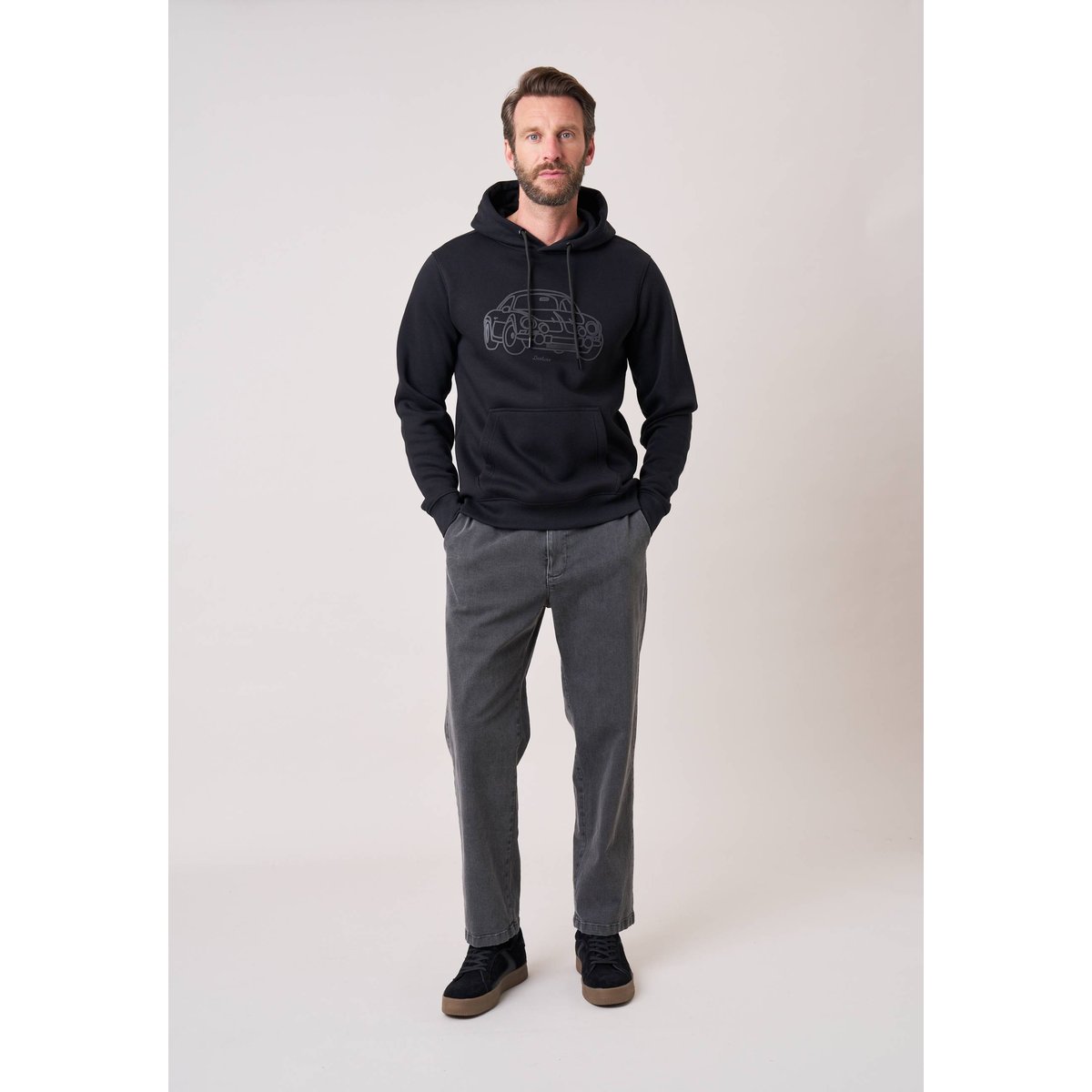 Sweat homme avec imprimé graphique voiture HAWTHORN black, DEELUXE