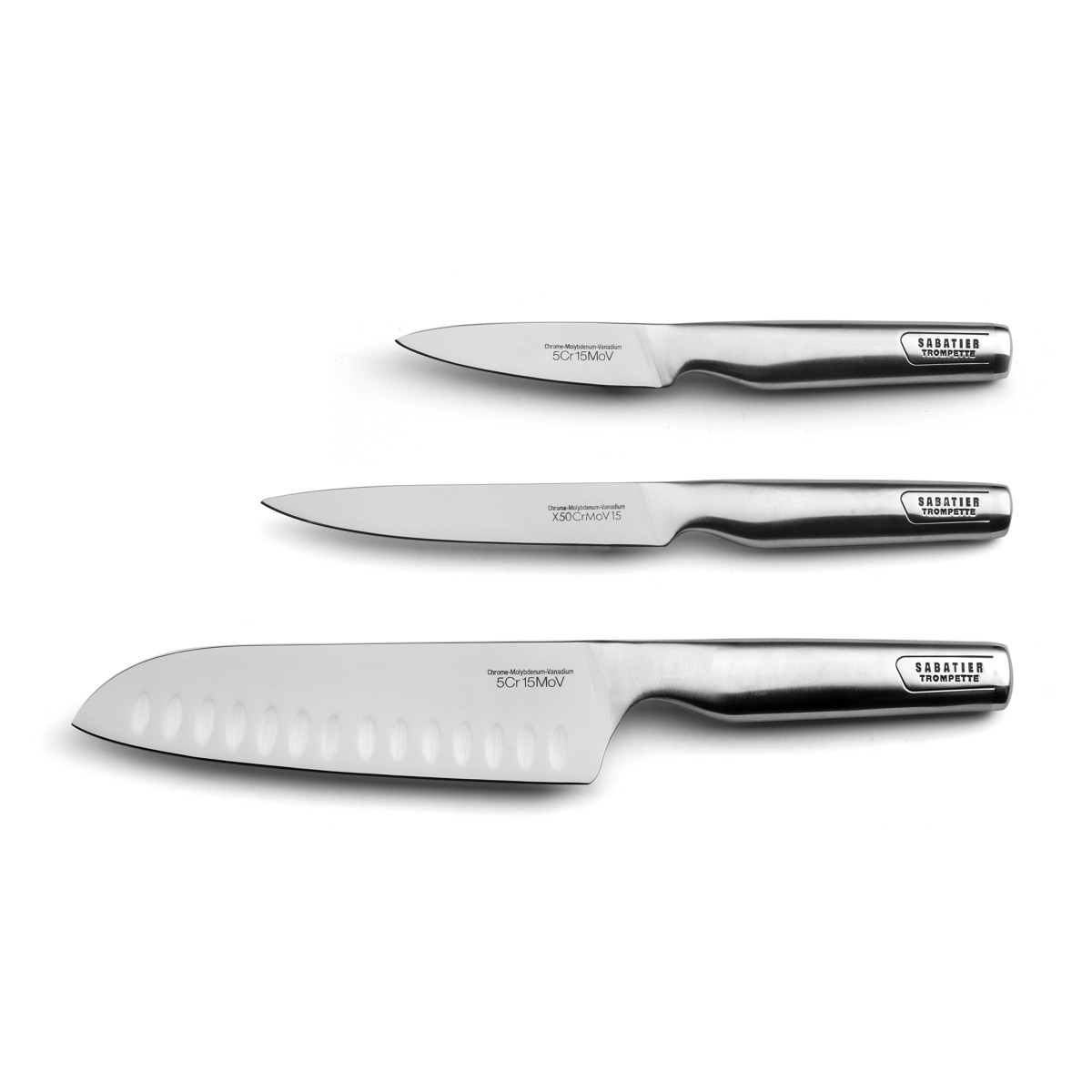 Set 3 couteaux de cuisine - ASEAN noir, SABATIER TROMPETTE