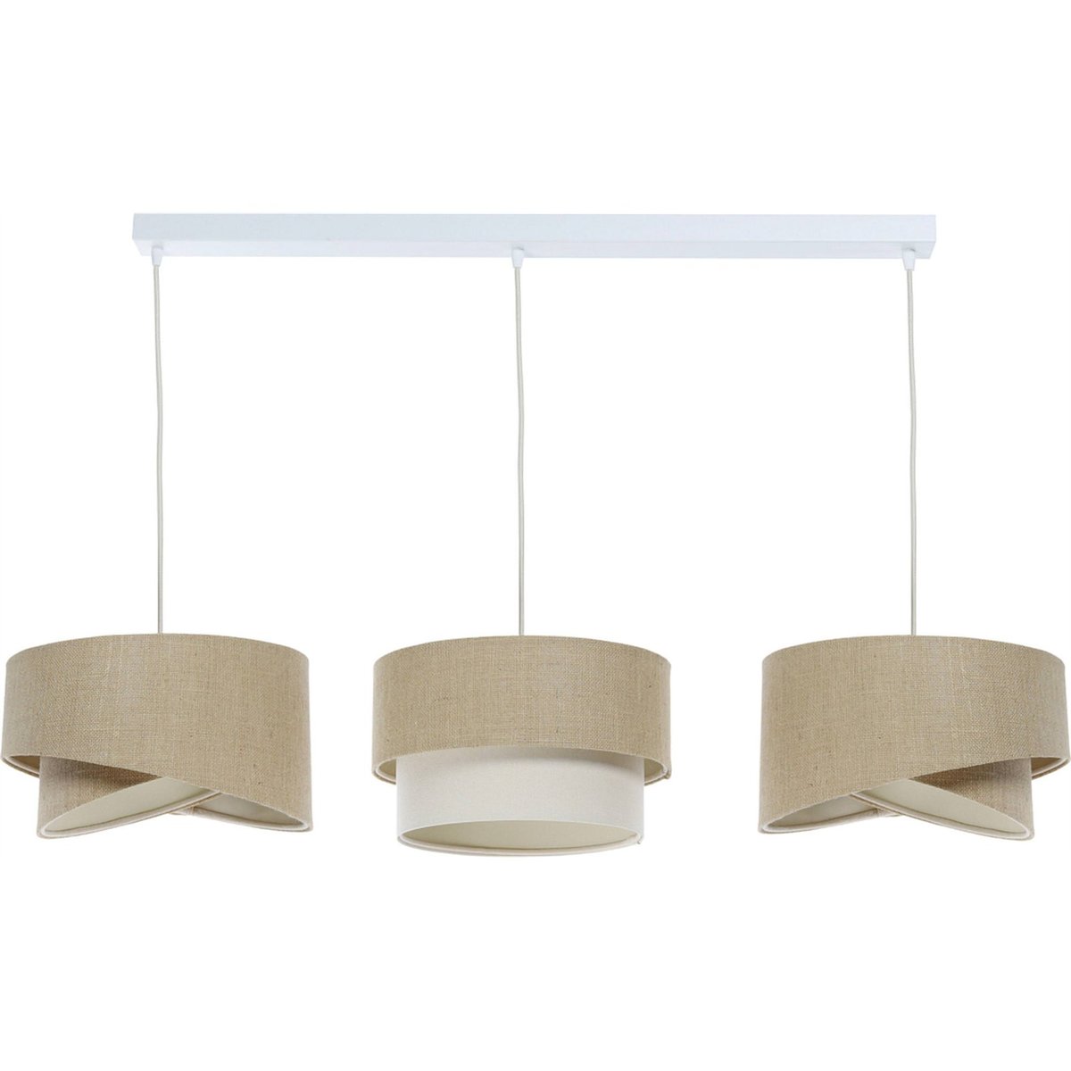 Suspension rectangulaire en jute et lin, BOHO beige naturel jute et lin, BPS KONCEPT