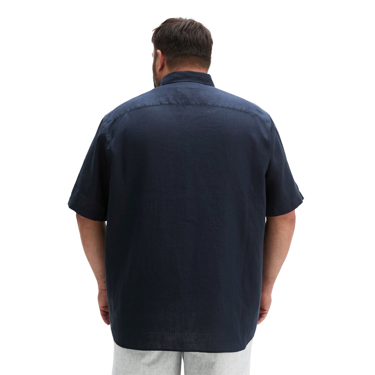 Chemise à manches courtes regular en pur lin bleu foncé, MARC O'POLO