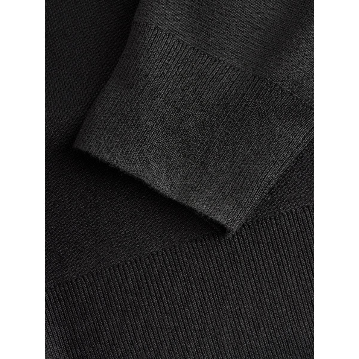 Pull slim à col zippé noir, NEXT