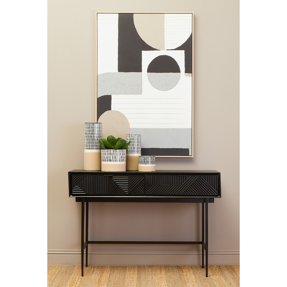 123 x 83cm Monochrome Abstract Wall Art gold-coloured, FIFTY FIVE SOUTH