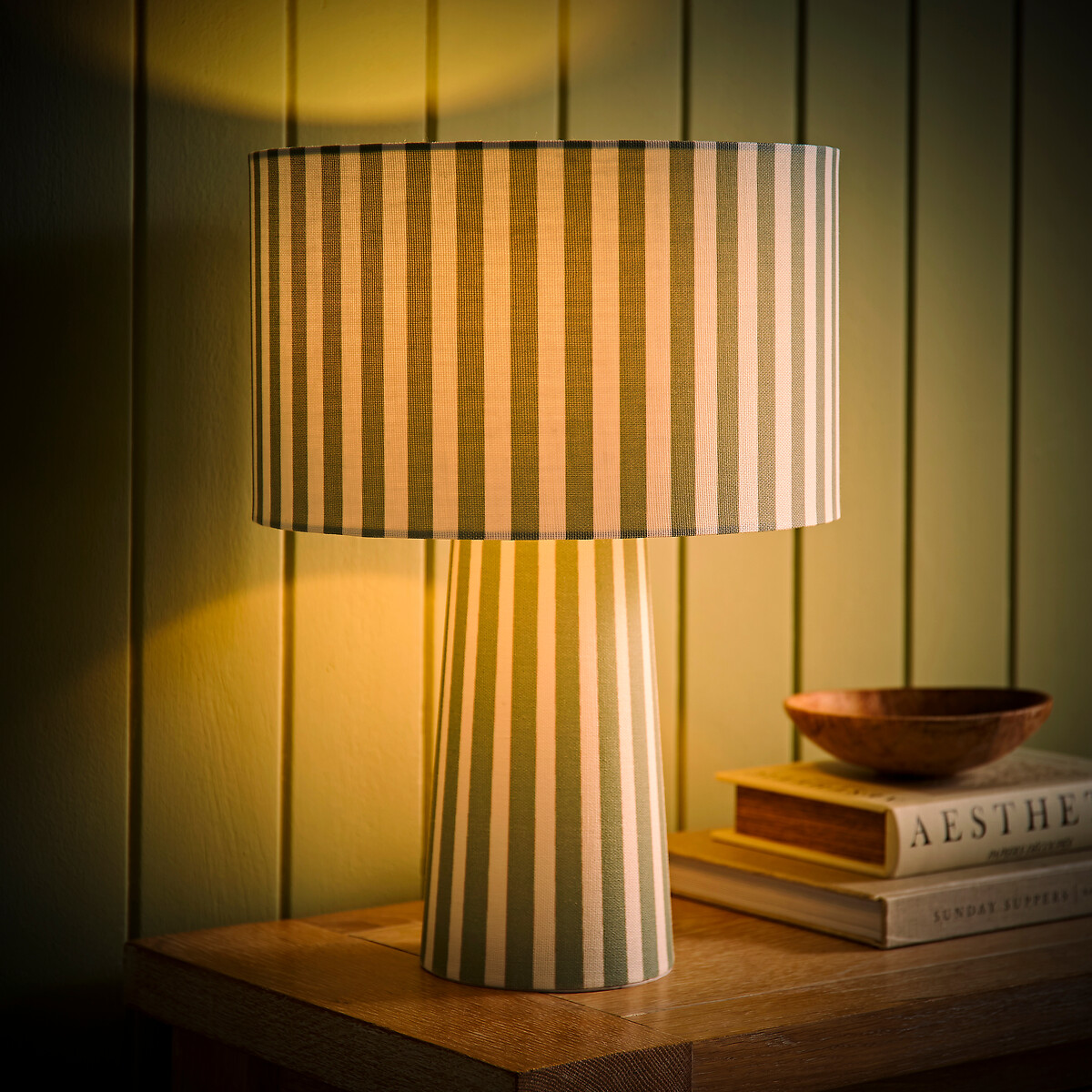 Taylor Stripe Fabric Table Lamp green, ÉDITÉ