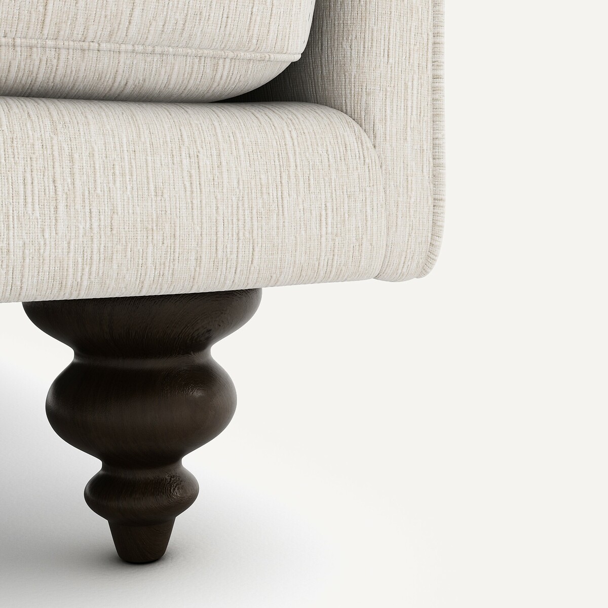 Fauteuil velours chenille, Lazare blanc, AM.PM