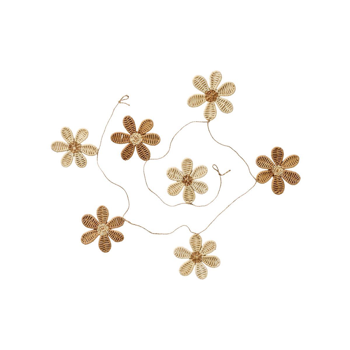 Guirlande fleurs rotin beige, VERTBAUDET