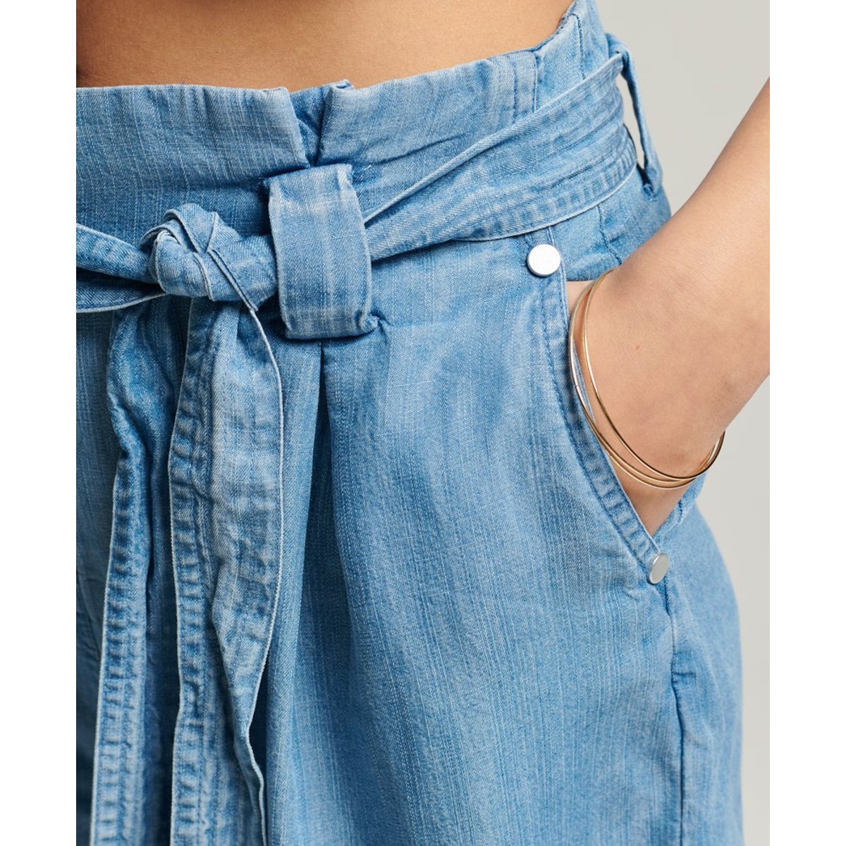 Short Avec Ceinture À Nouer indigo clair, SUPERDRY