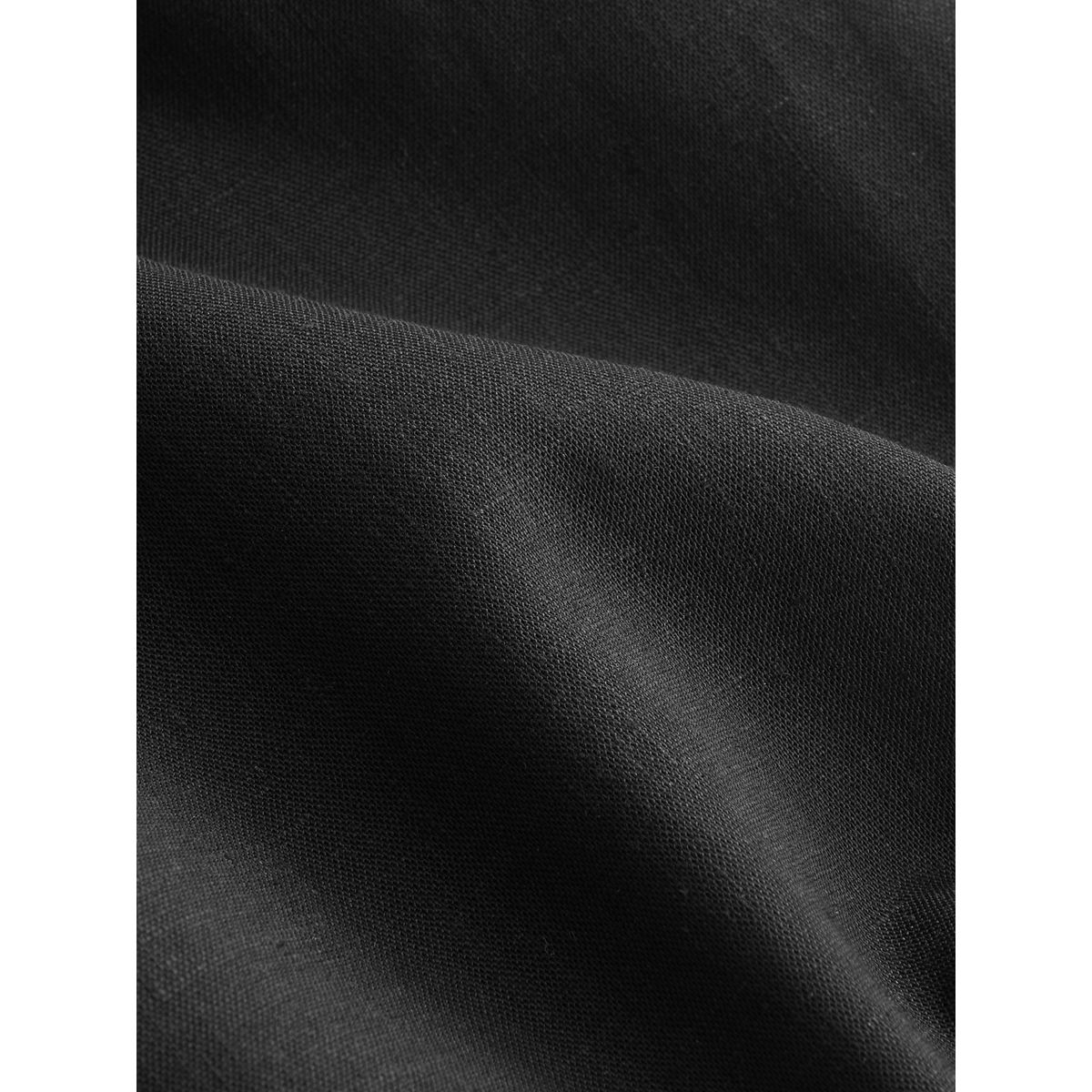 Pantalon fuselé à enfiler en lin mélangé noir, NEXT