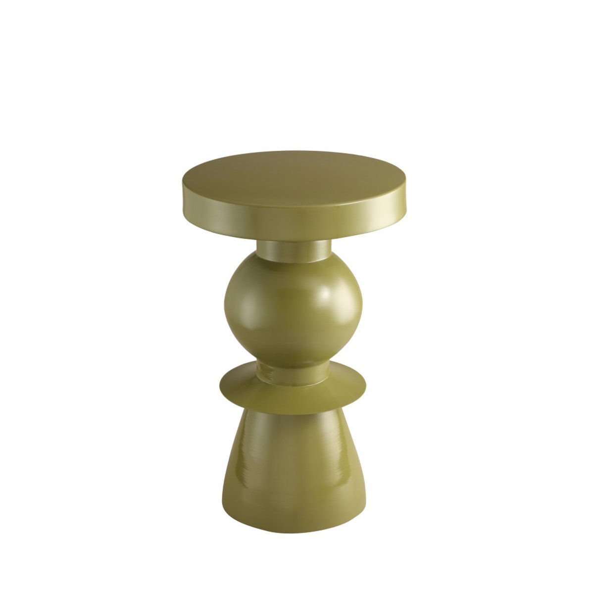 Table d'appoint ronde en aluminium 32,5cm- LENA vert olive, DRAWER