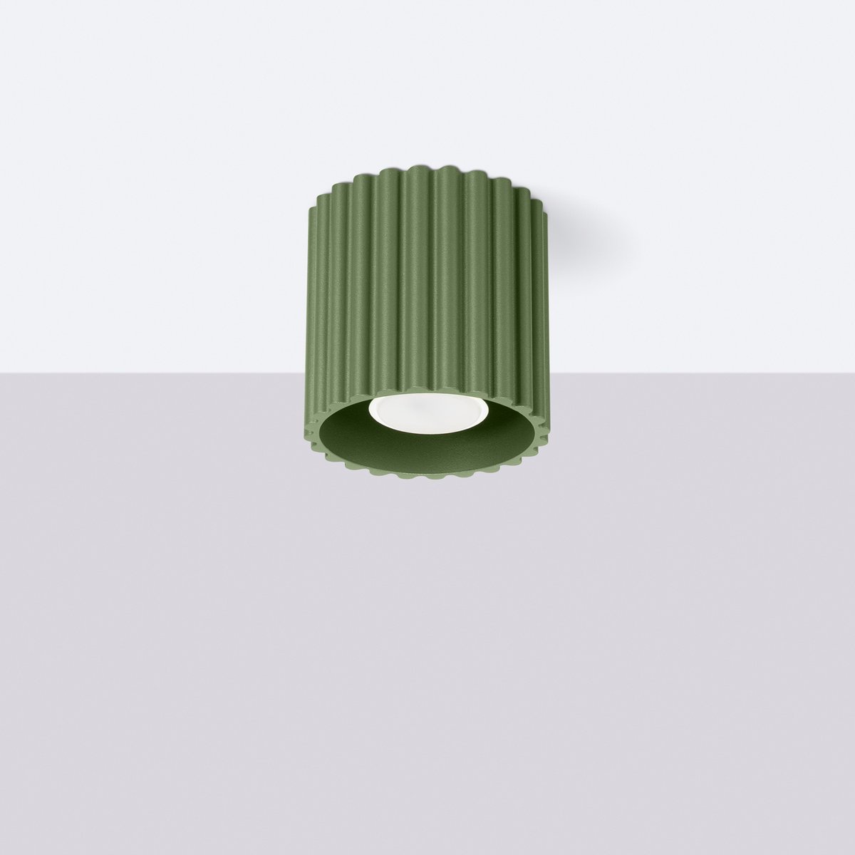 Plafonnier Aluminium Vert Olive GU10 1 Aura vert, EDEN