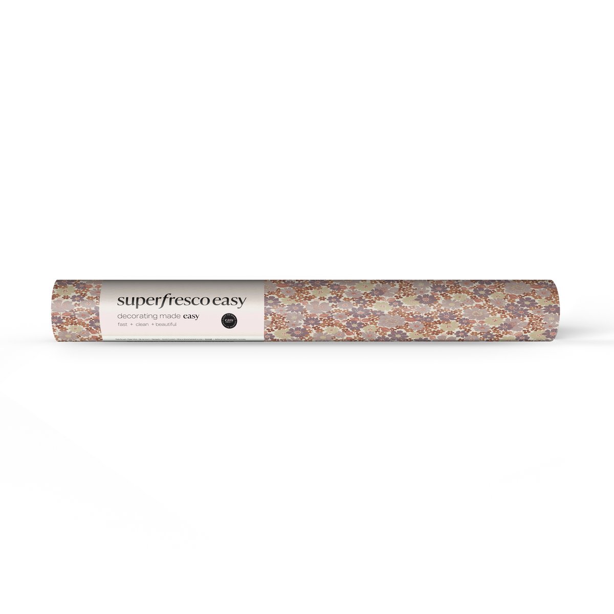 Papier peint petites fleurs d'automne parme, beige, SUPERFRESCO EASY